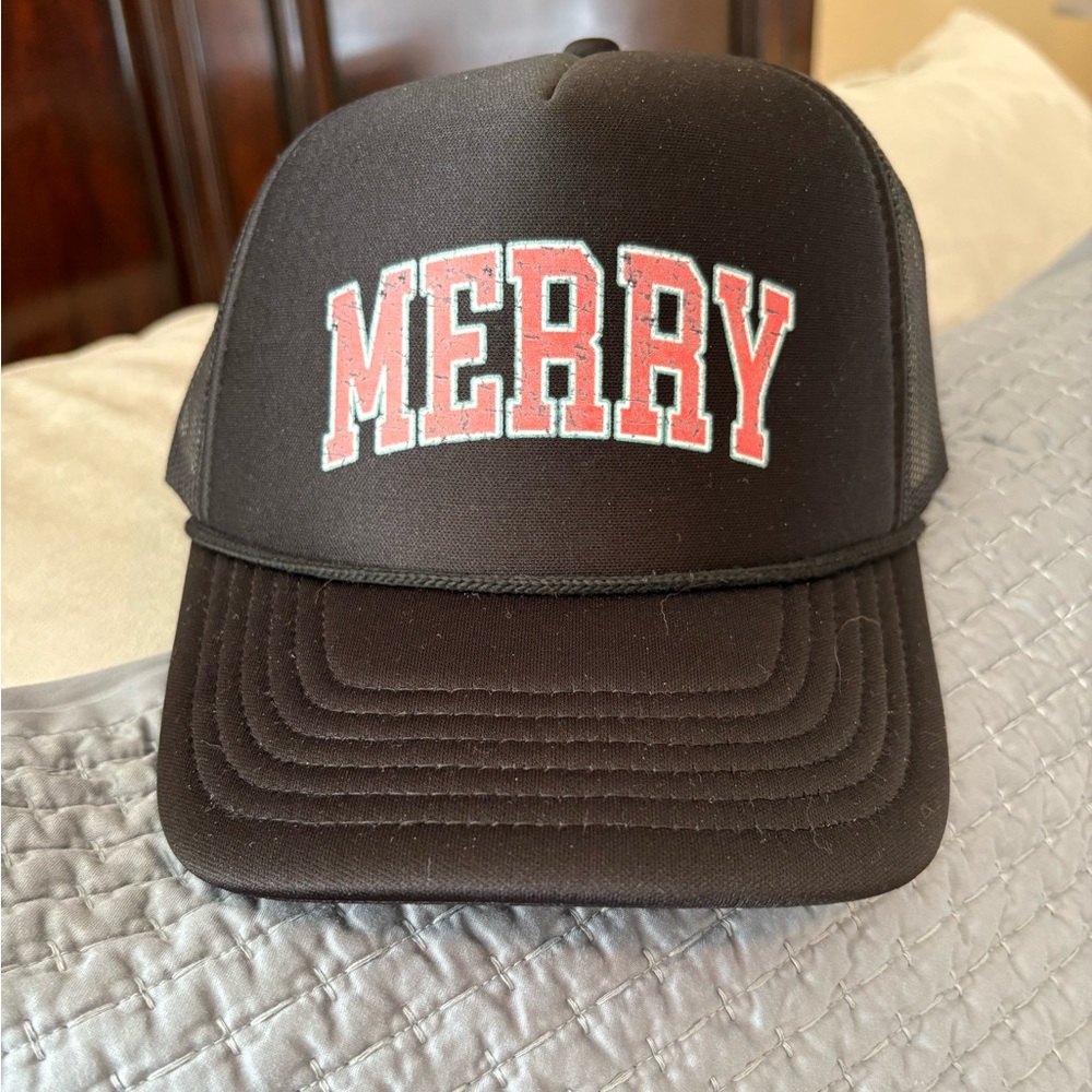 NEW! Merry Black Trucker Hat